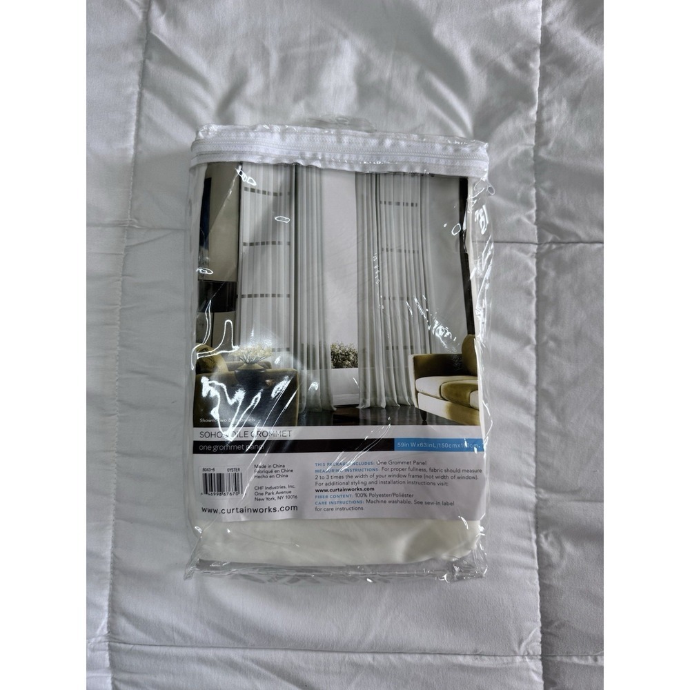 New Curtainworks  one grommet panel Sheer Curtain Panel,  59"w 63"L  VOILE - Picture 2 of 4
